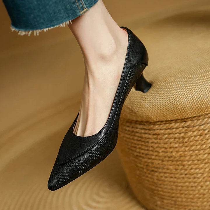 Zapatos de Tacón Alto de Cuero Auténtico Belle