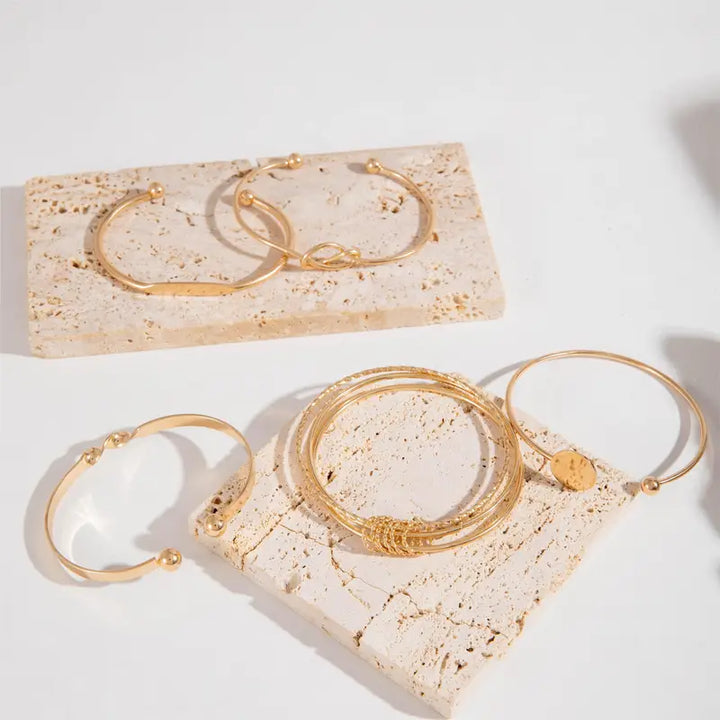 Conjunto de pulseras Elegancia Anudada | Oro