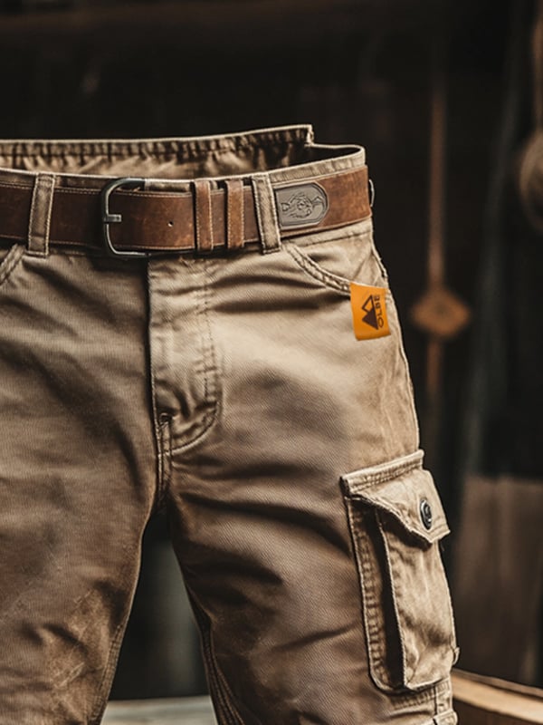 Íñigo | Pantalones cortos cargo retro con múltiples bolsillos