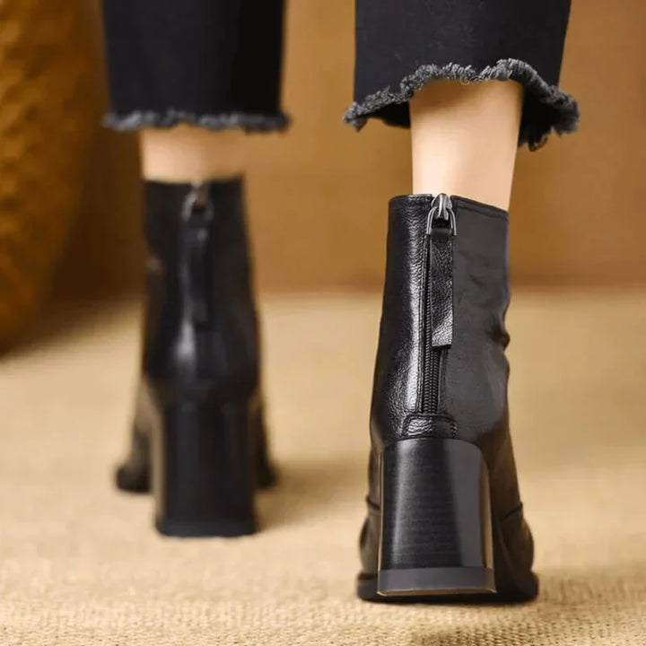 Isabelle | Botines de cuero cómodos con puntera y altura de tobillo
