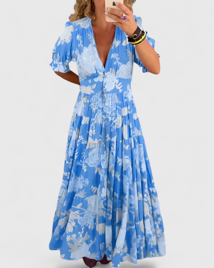 Julia | Vestido Elegante Floral con Escote en V