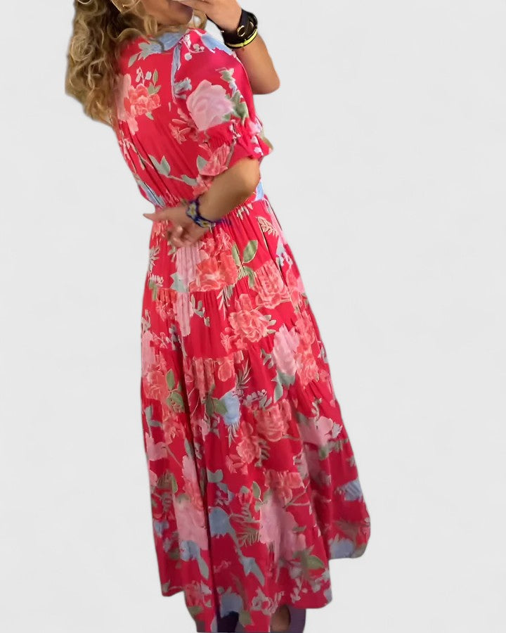 Julia | Vestido Elegante Floral con Escote en V