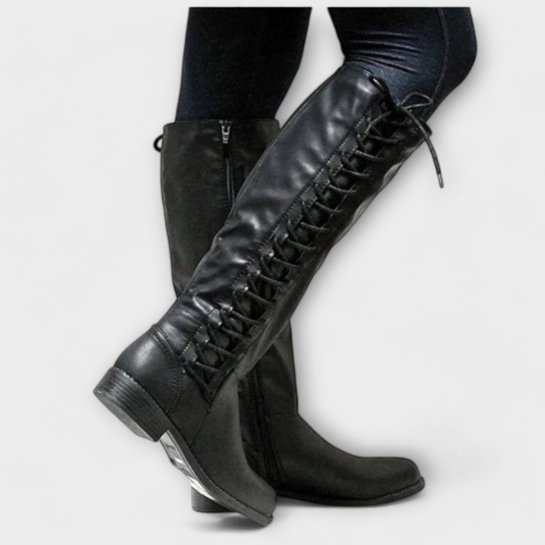 Paula | Botines De Cuero Con Cordones Elegantes Urbanos