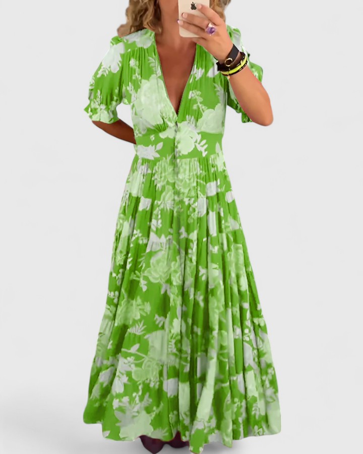 Julia | Vestido Elegante Floral con Escote en V