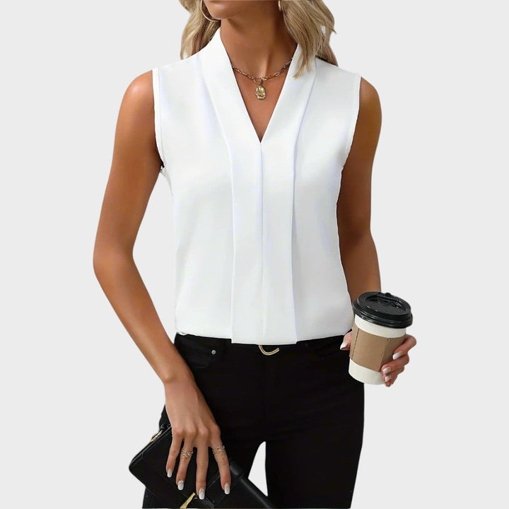 Roma | Blusa Sin Mangas Con Cuello En V