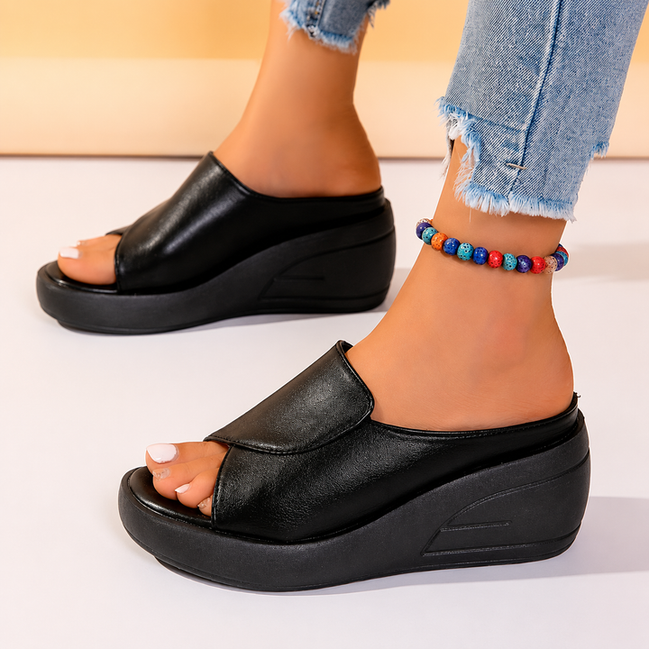 Alba | Sandalias de cuña ortopédicas sin cierre