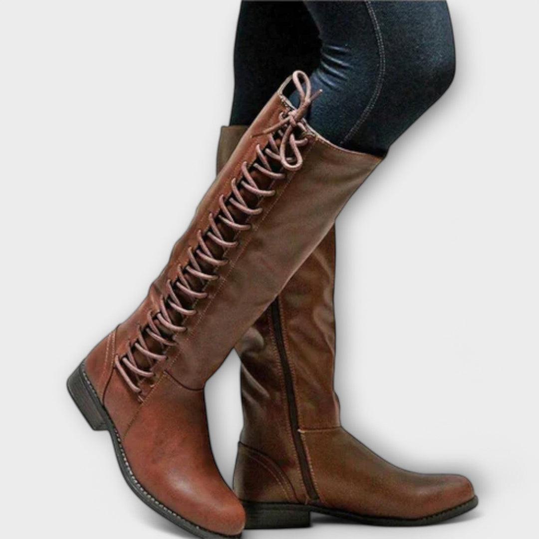 Paula | Botines De Cuero Con Cordones Elegantes Urbanos