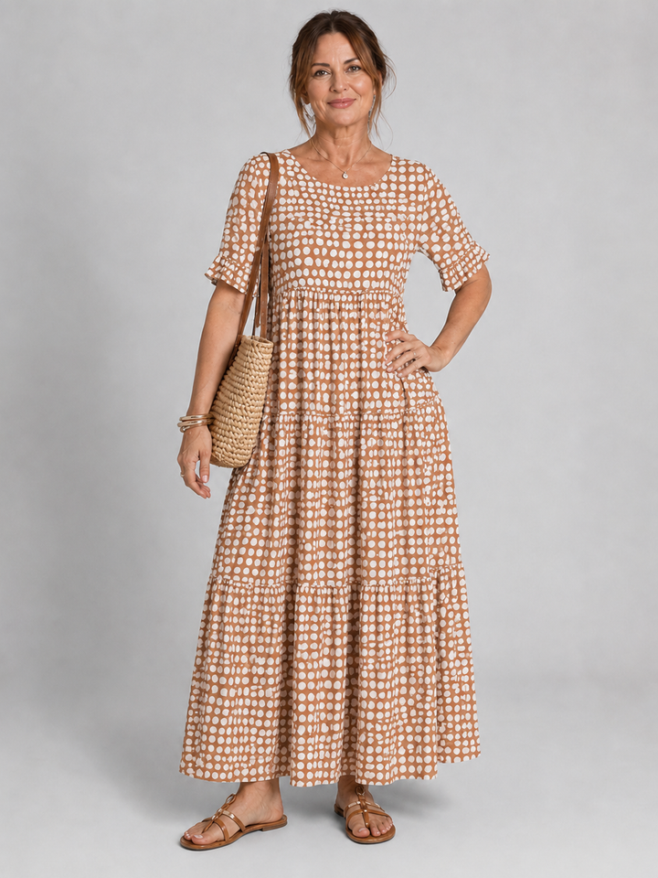 Ana| Vestido Midi de Manga Corta