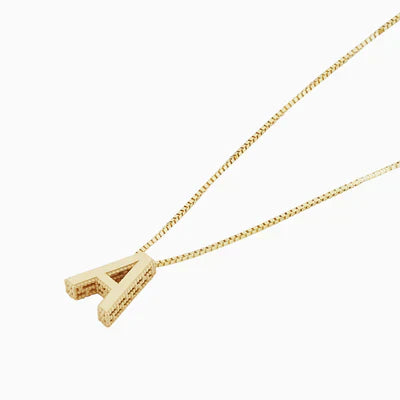 Collar con iniciales y la inscripción "Carta de amor" | Dorado