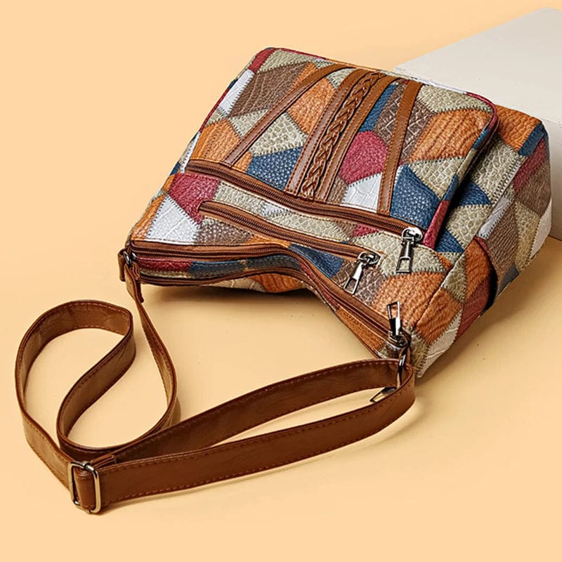 Solara | Bolso de mano de cuero mosaico