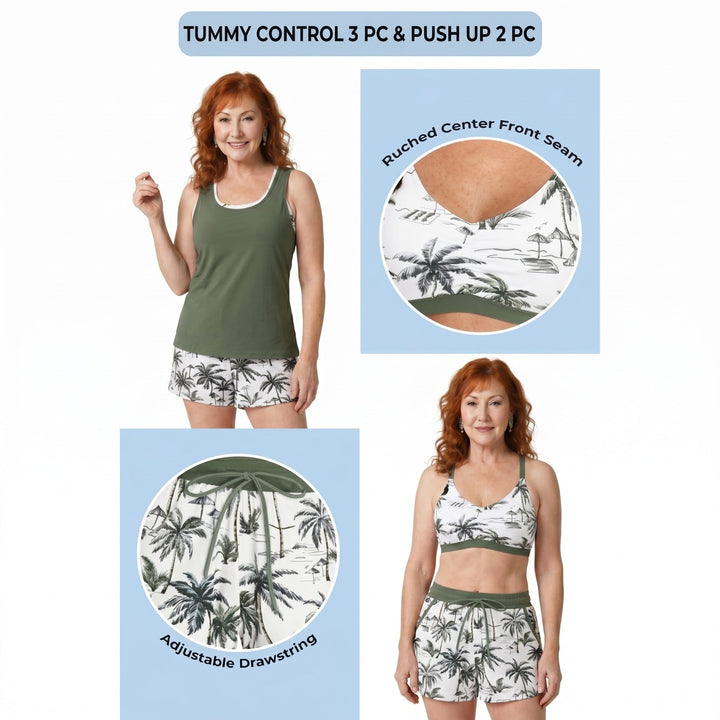 Isabel | CONJUNTO DE TANKINI DE TRES PIEZAS DEPORTIVO CON BOLSILLOS